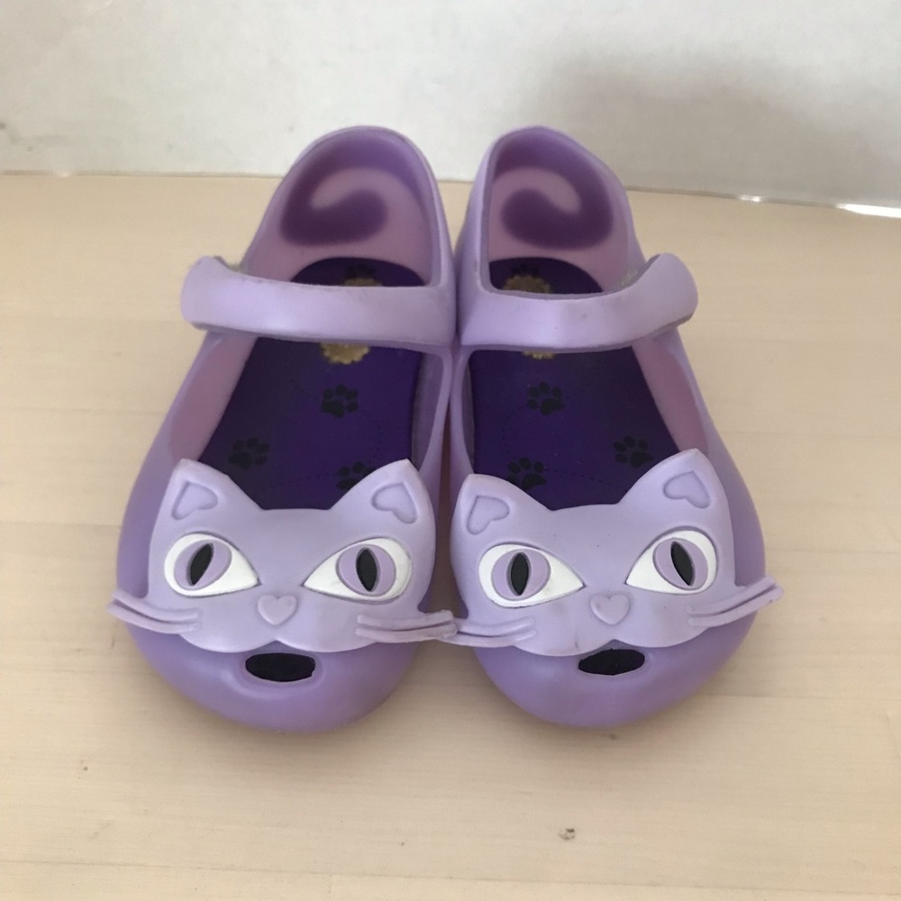 Mini Melissa lavender Cat Mary Jane flat shoes